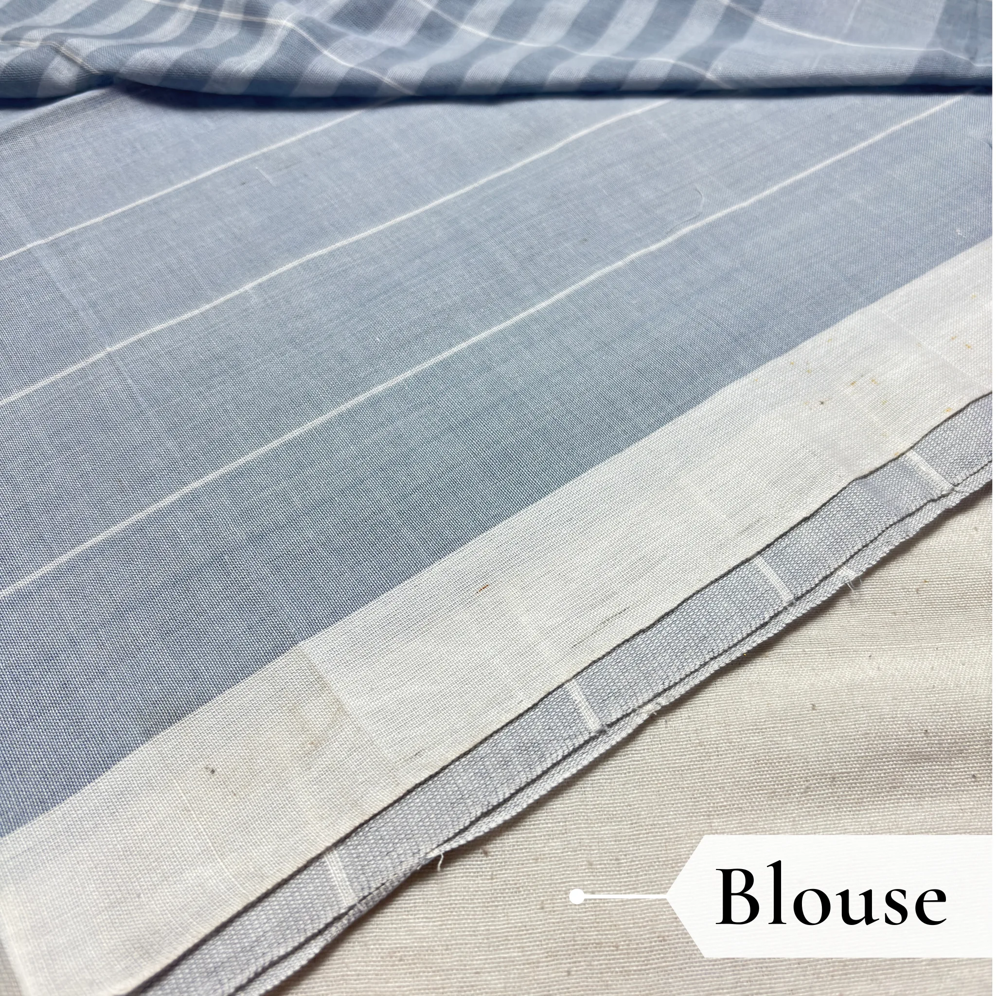 Khadi Monochrome Check Handloom Saree — Grey - Image 5