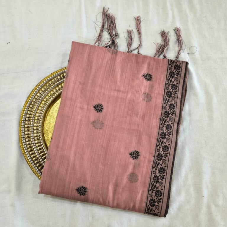 Cotton Kalamkari Woven Saree — Pink, view 2