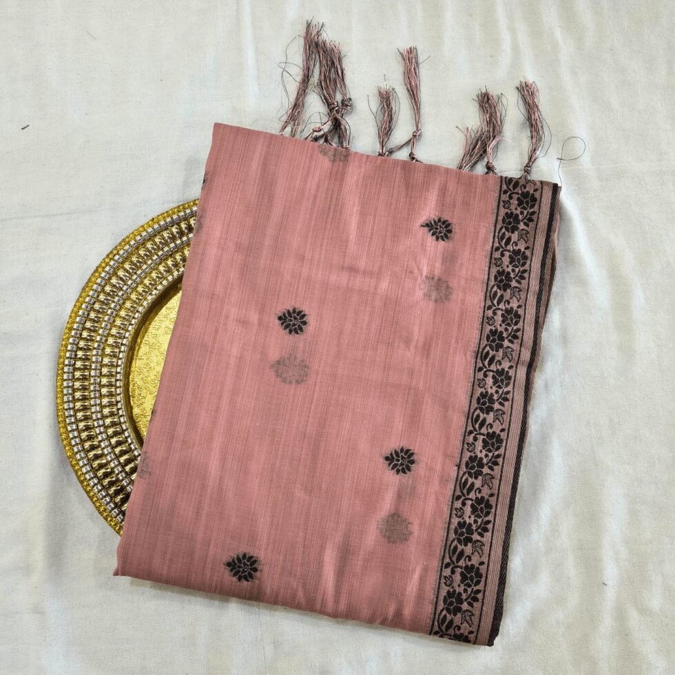 Cotton Kalamkari Woven Saree — Pink, view 2