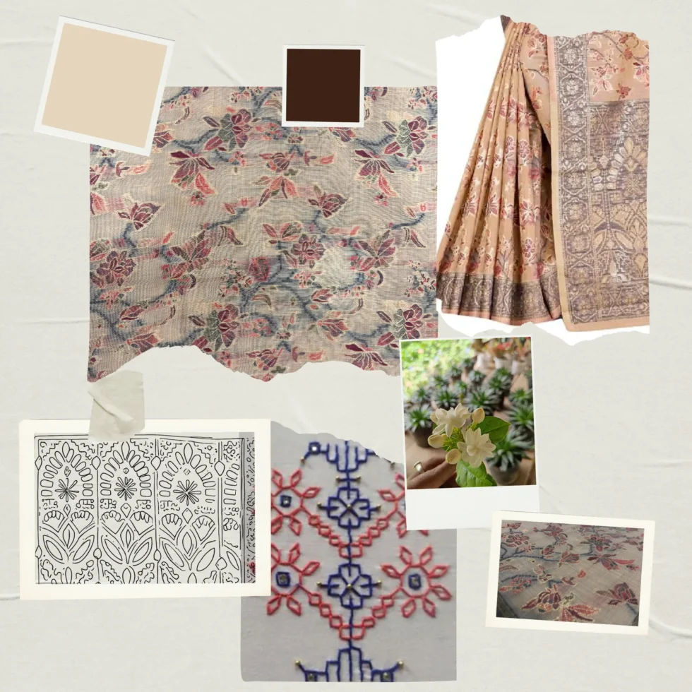 Cotton Kasuti Woven Saree — Beige, view 8
