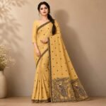 Cotton Kalamkari Woven Saree — Yellow