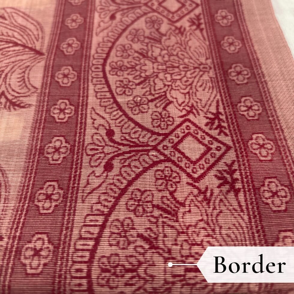 Cotton Bouquet Woven Saree — Peach, view 4