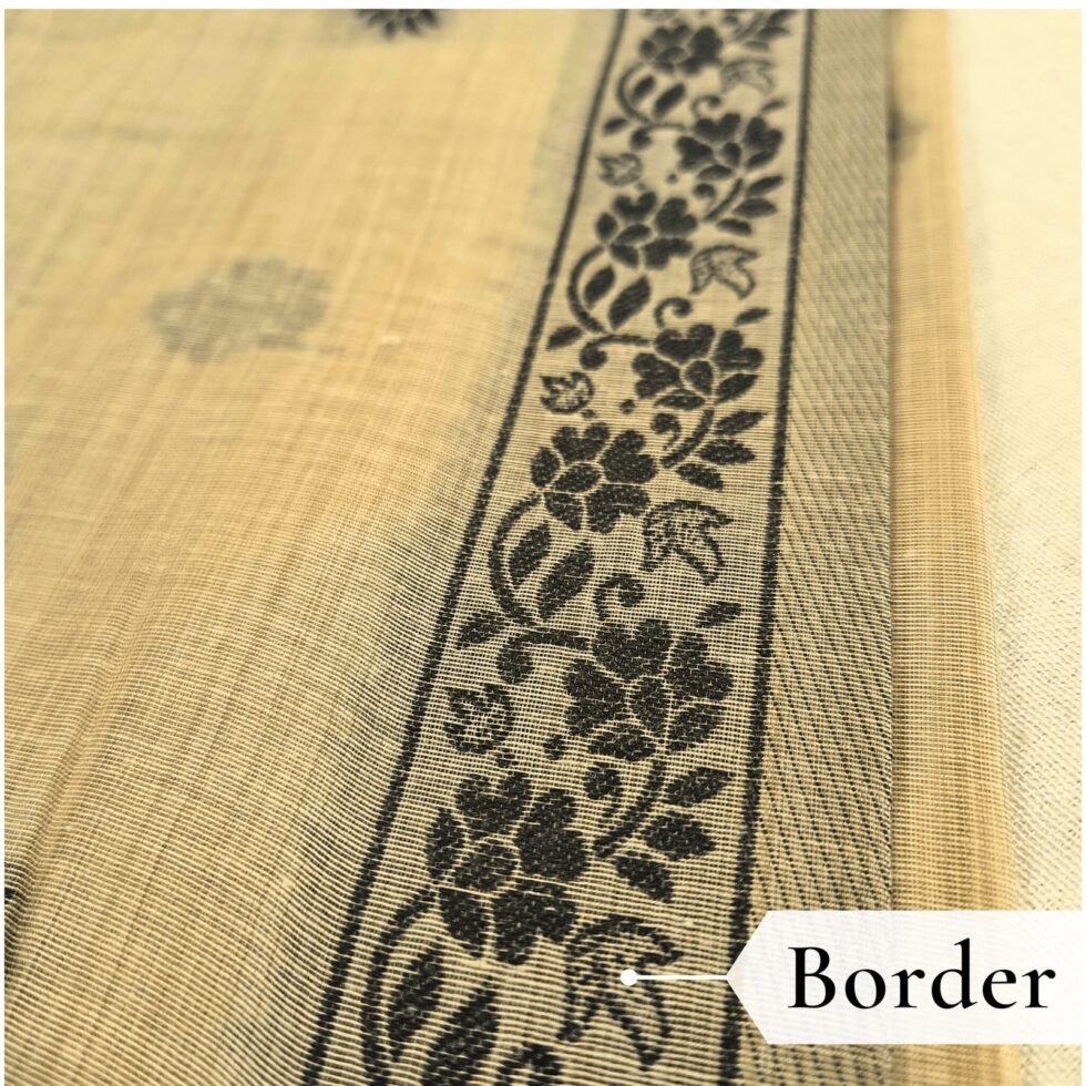 Cotton Kalamkari Woven Saree — Yellow, view 4