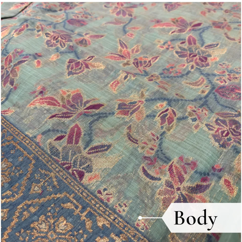 Cotton Kasuti Woven Saree — Rama Green, view 5