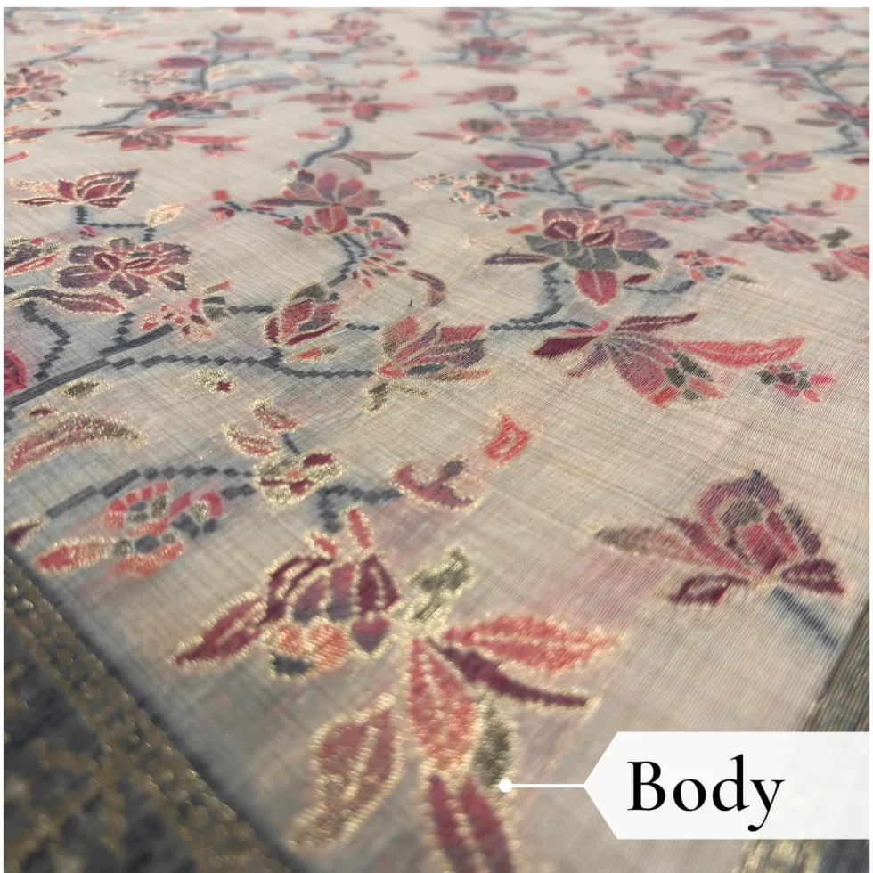 Cotton Kasuti Woven Saree — Beige, view 5