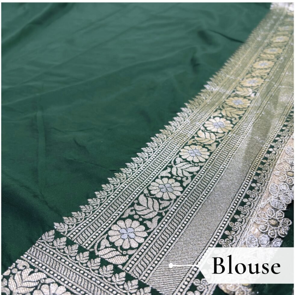 Katan Silk Woven Saree — Ice Blue, view 7