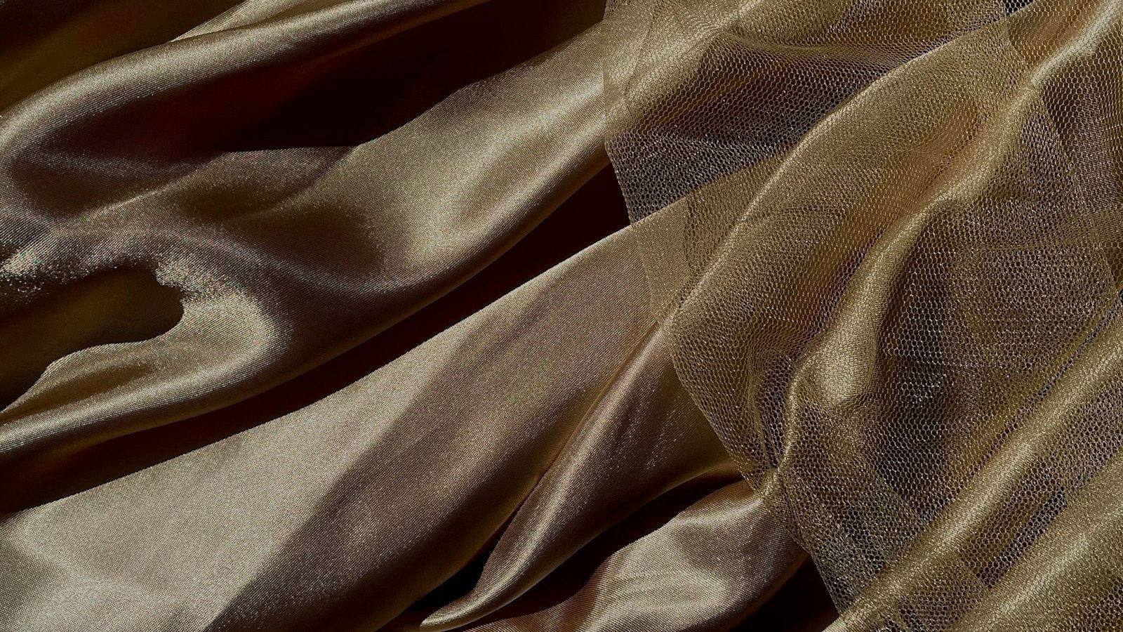 Sheer golden fabric with a crisp finish